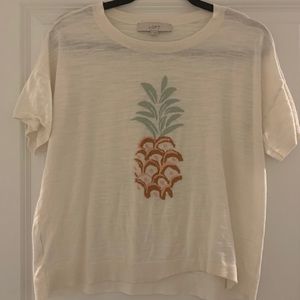 Loft Short Sleeve Pineapple Sweater